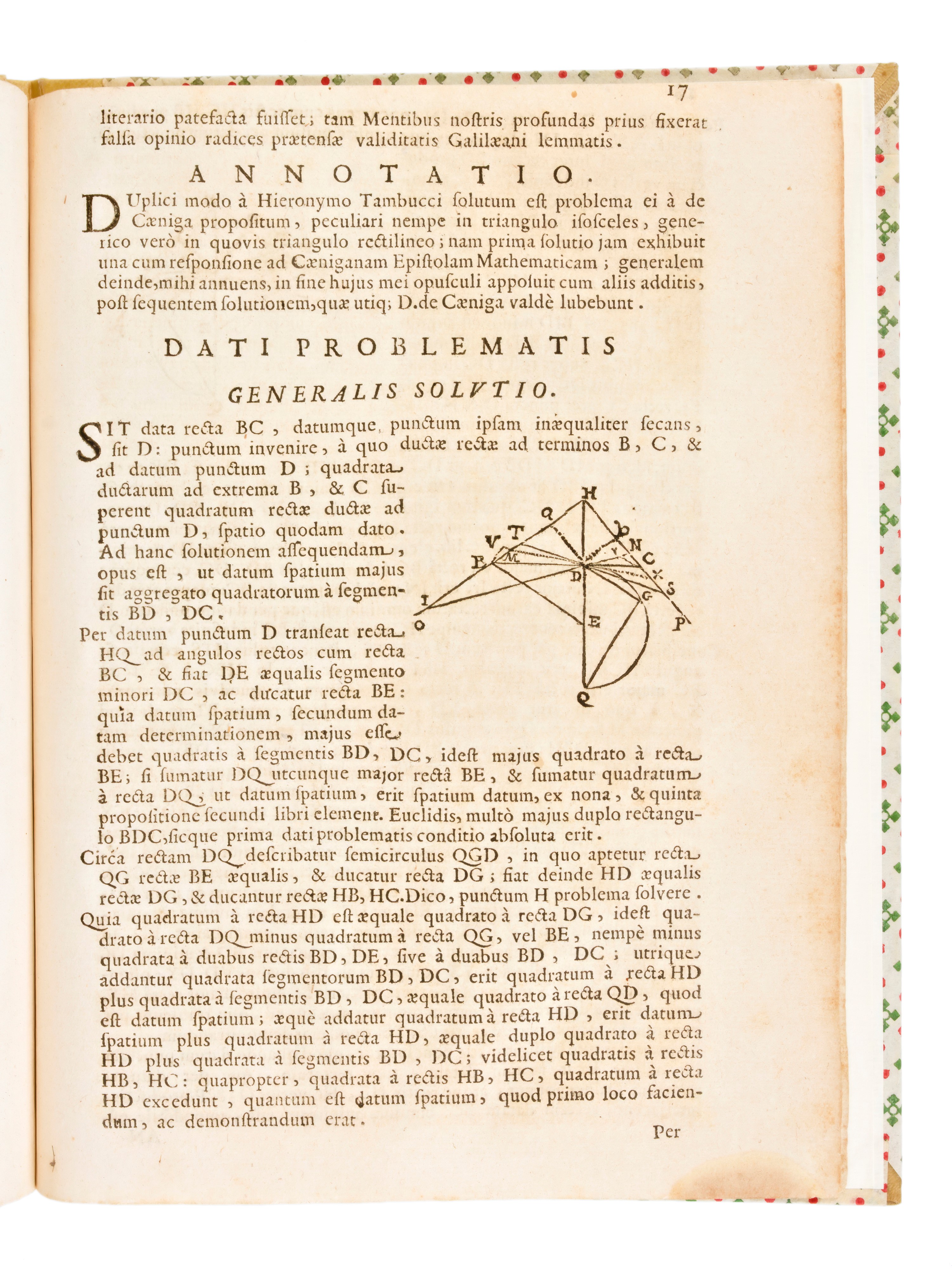 [Matematica] Giordano, Vitale : Galilaei lemma circa gravium momenta a Vitali Jordano instauratum...
