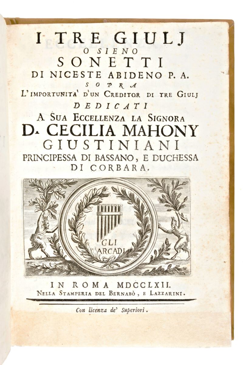 Casti, Giovanni Battista : i Tre Giuljo Sieno Sonetti di Niceste Abideno P. A. Sopra L'importunit...