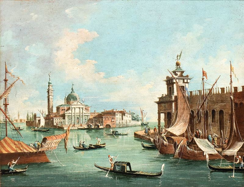 Francesco Zanin - Veduta di Venezia con L'isola di San Giorgio e Punta della Dogana