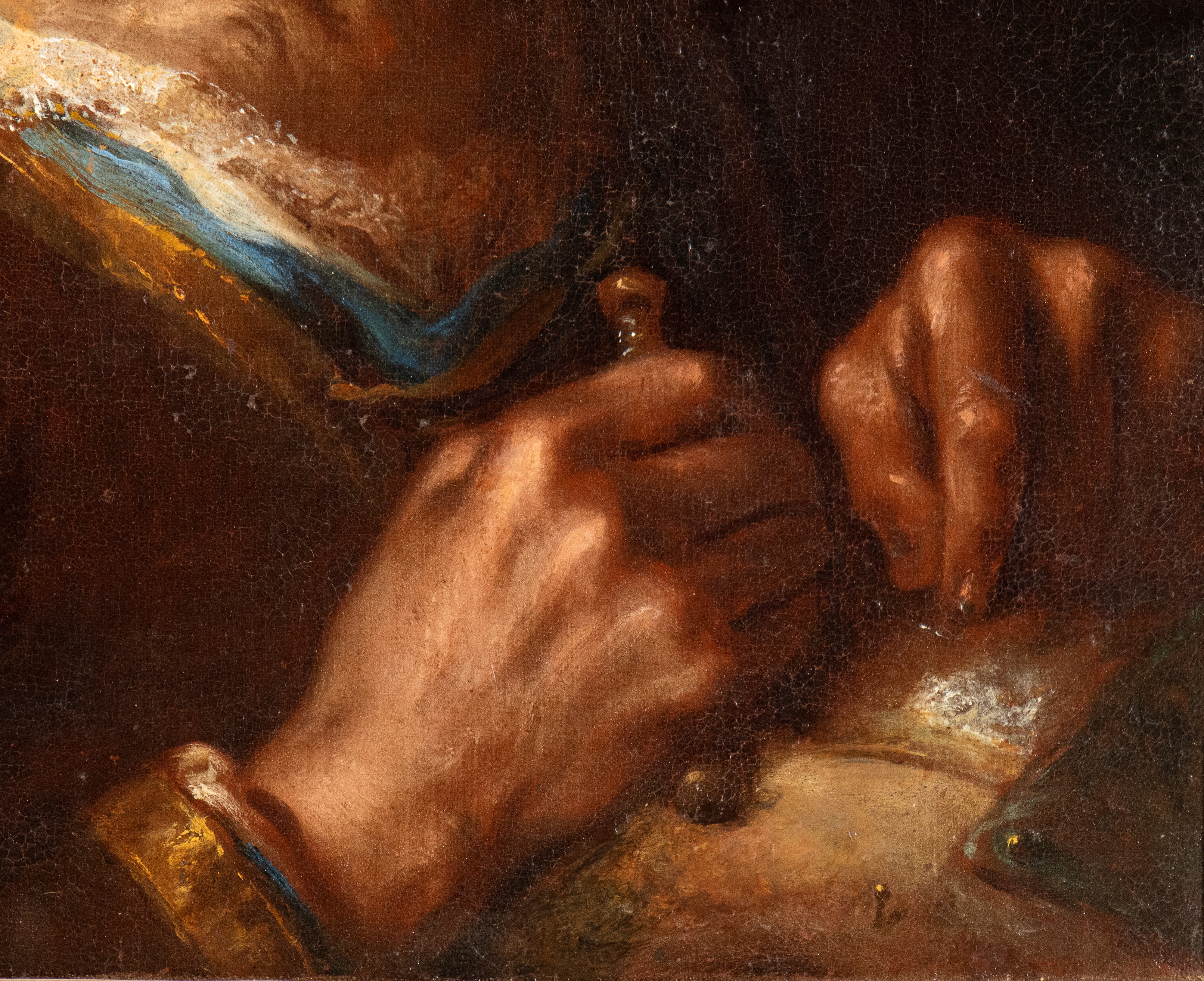 Ritratto di anziana che cuce