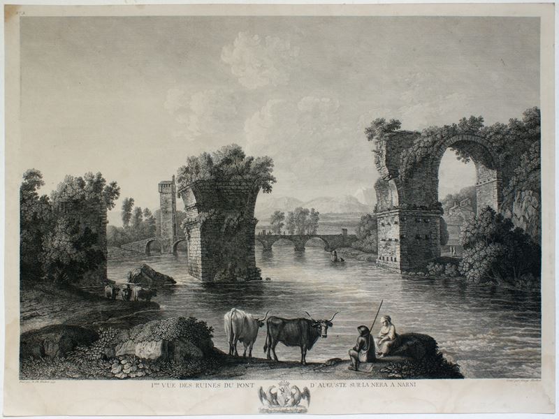 Georg Abraham Hackert - 1.ere Vue Des Ruines Du Pont D'auguste Sur la Nera À Narni