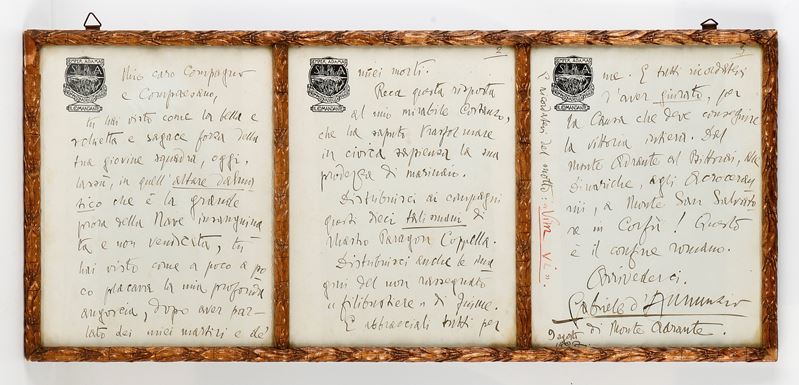 D'annunzio Gabriele (1863-1938), Lettera Autografa
