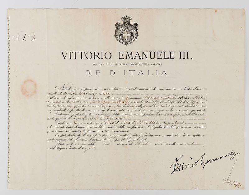 Vittorio Emanuele III , Documenti Autografi