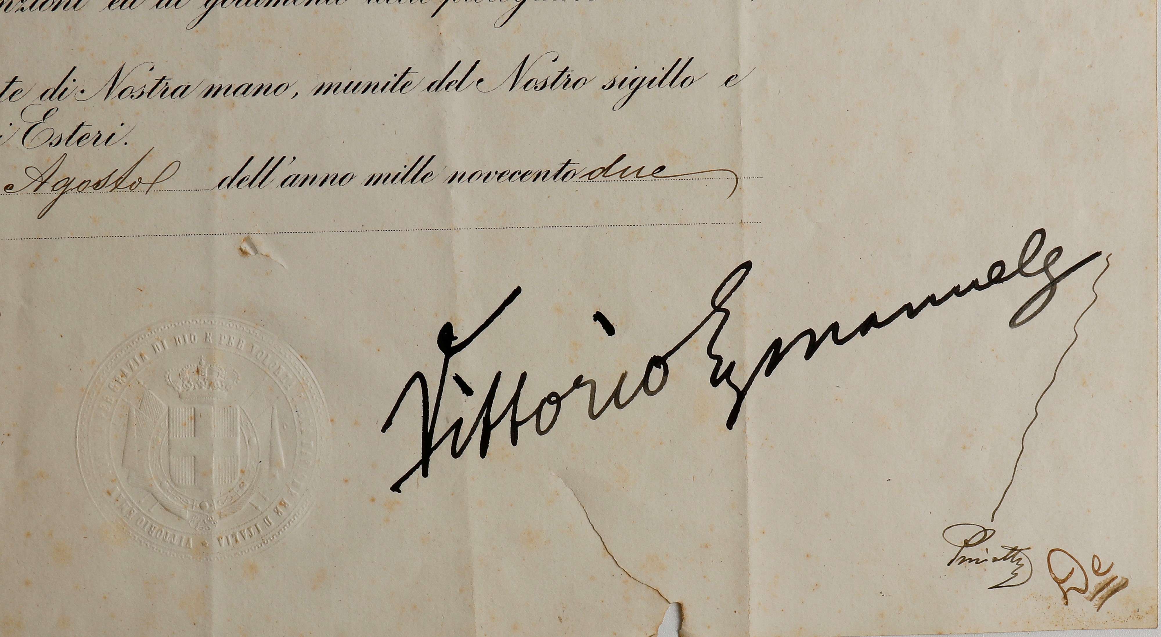 Vittorio Emanuele III , documenti autografi