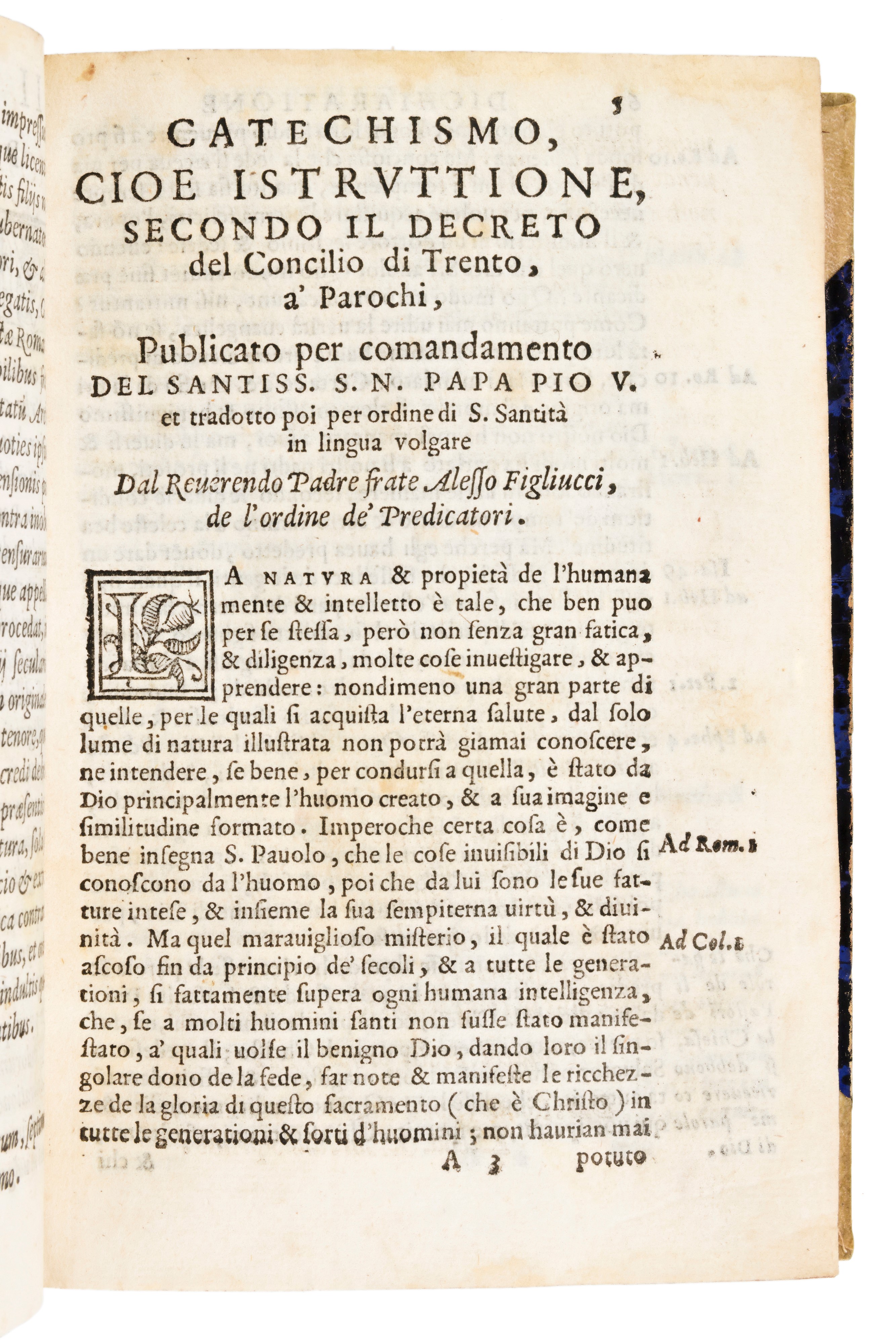 [religione/aldina] Catechismo, Cioe Istruttione, Secondo il Decreto del Concilio di Trento,... Tr...
