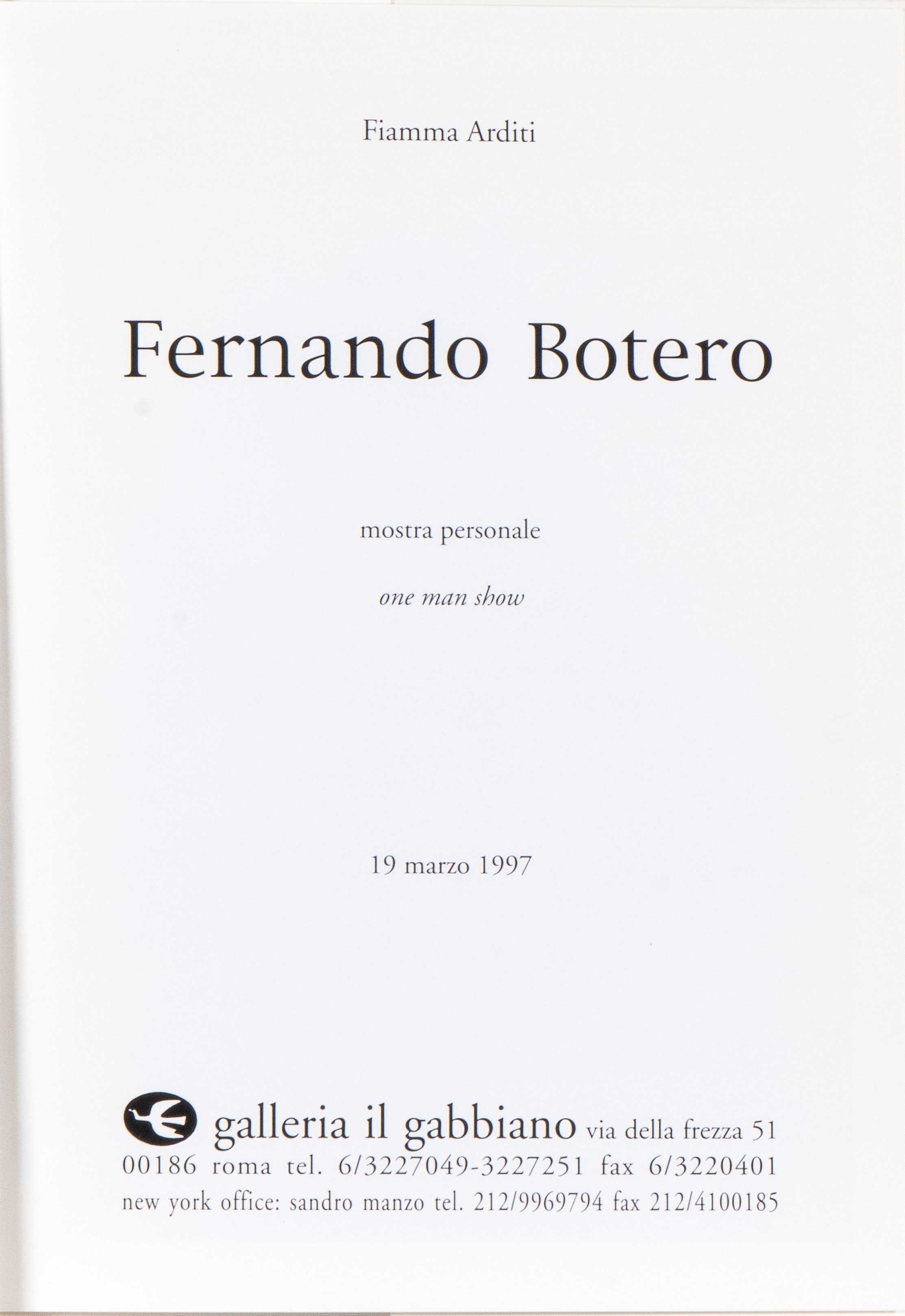 Fernando Botero - Disegno con Dedica