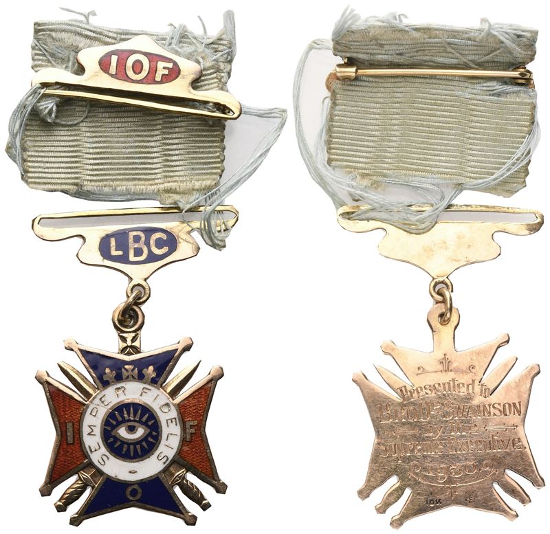 Spilla in Oro e Smalti Iof "semper Fidelis", Lbc (26,6 X 37 MM)