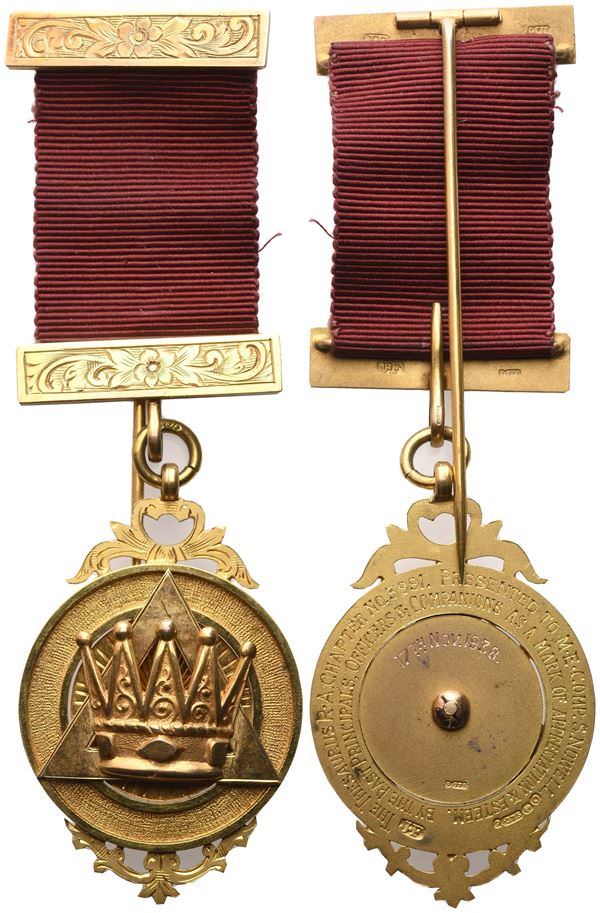 Medaglia In Oro Con Corona, 1938, AU (29,2 x 100 mm)