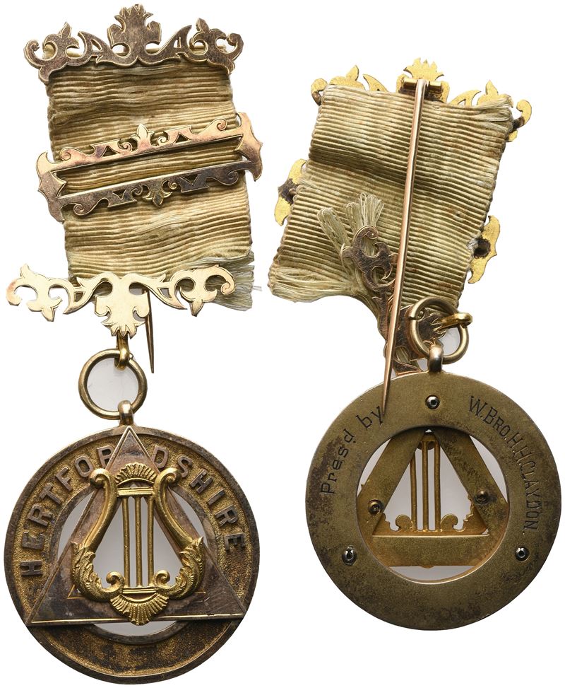 Medaglia "hertfordshire", Ag Dorato (41 MM)