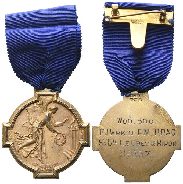 Medaglia "Gratitude", 1924, AG Ottonato (41,2 x 45,3 mm)