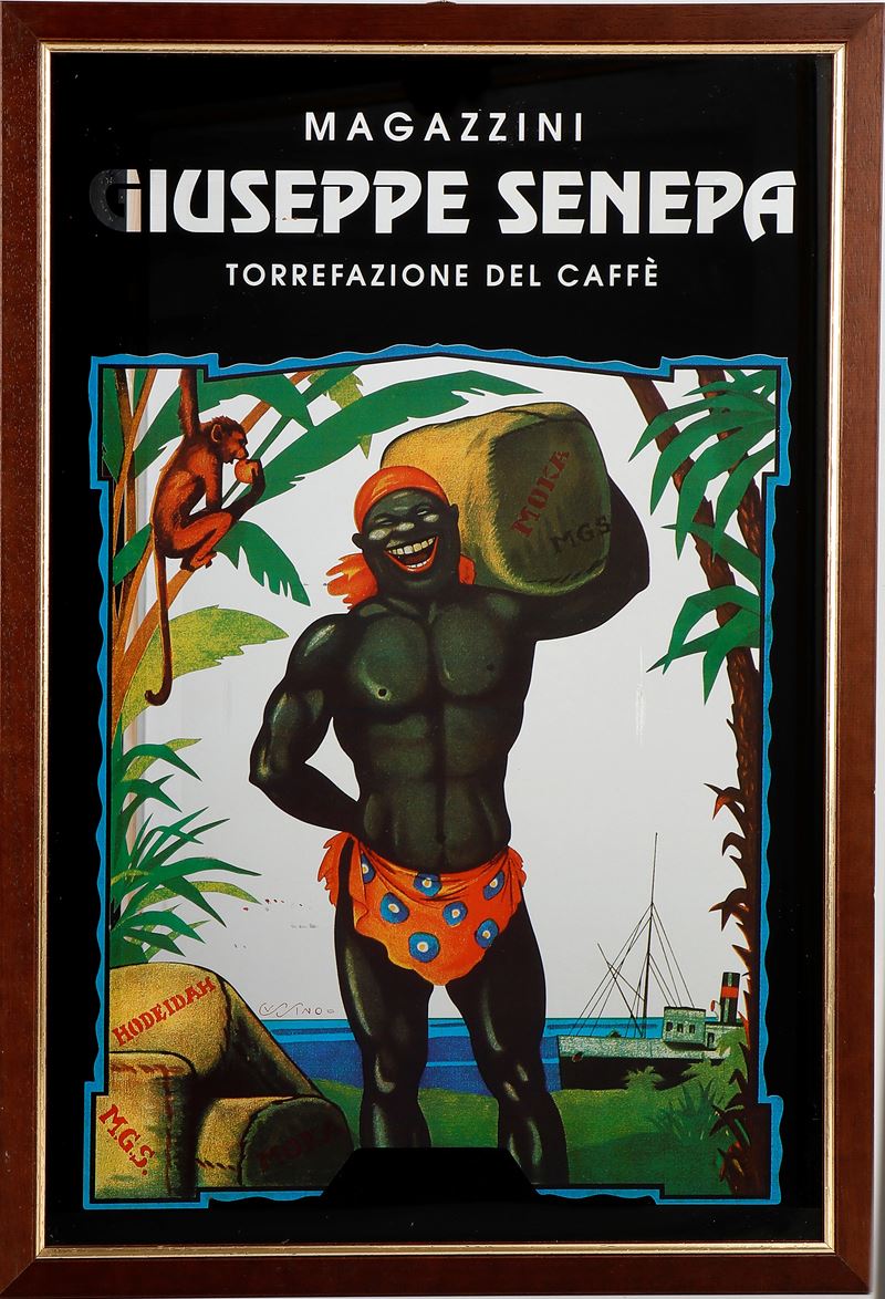 Caffè - Specchio Pubblicitario Firmato Cussino