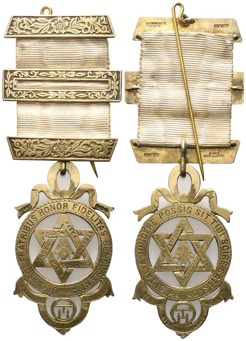 Medaglia Deo Regi Fratribus Honor Fidelitas Benevolentia, "wisdom Peace Strenght Concord Beauty T...