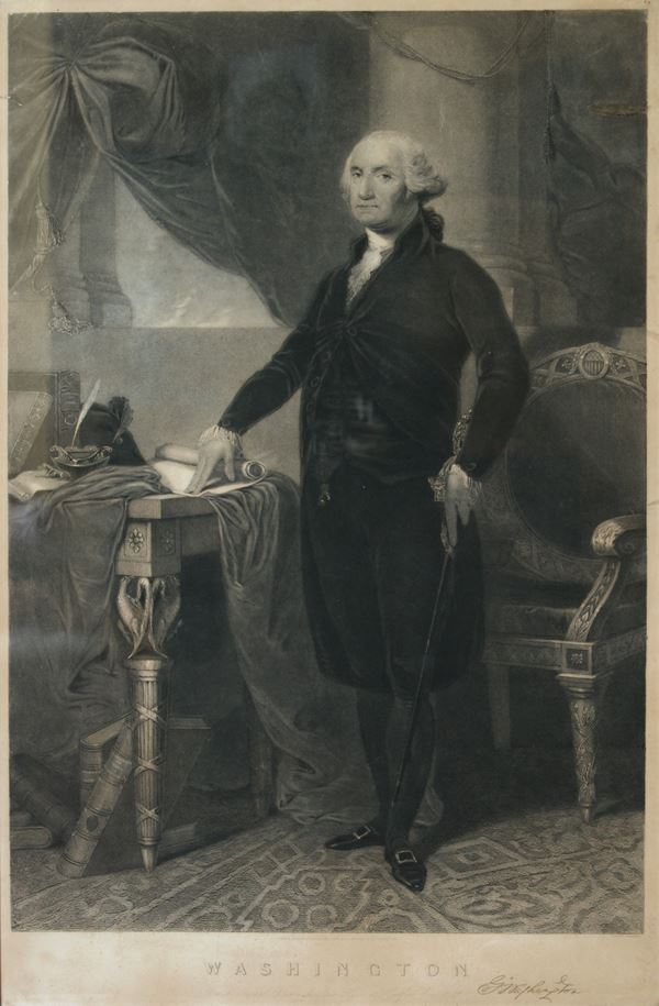 Gilbert Stuart : George Washington  - Auction Old and Modern Prints, Drawings and Maps - Bertolami Fine Art - Casa d'Aste