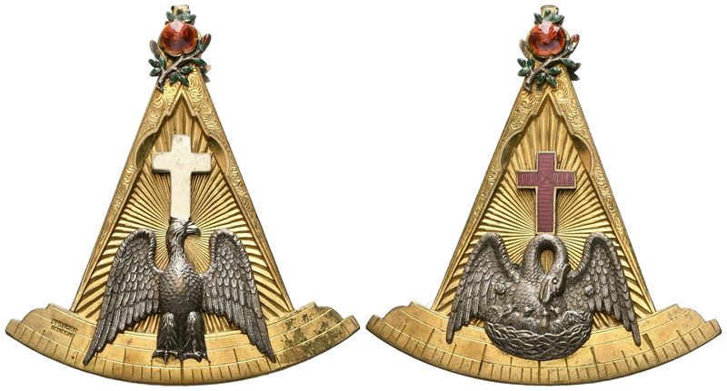 Medaglia Smaltata con Figure (63 X 69 MM)