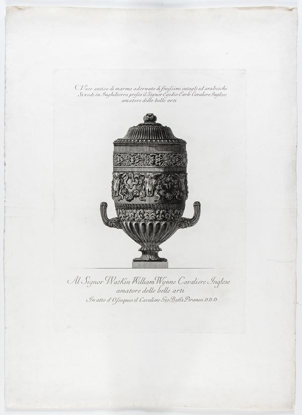 Giovanni Battista Piranesi - Vaso antico di marmo adornato di finissimi intagli ed arabeschi