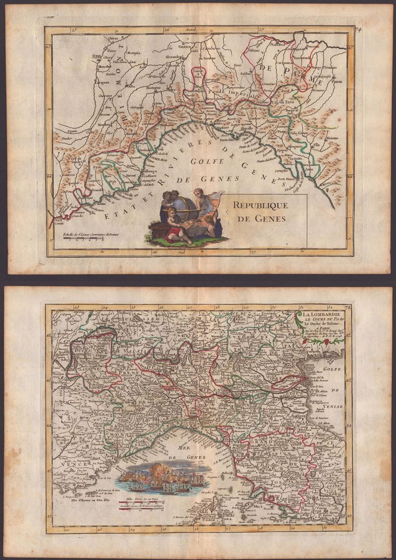 Republique de Genes | La Lombardie Le Curs Du Po &c. Le Duche de Toscane