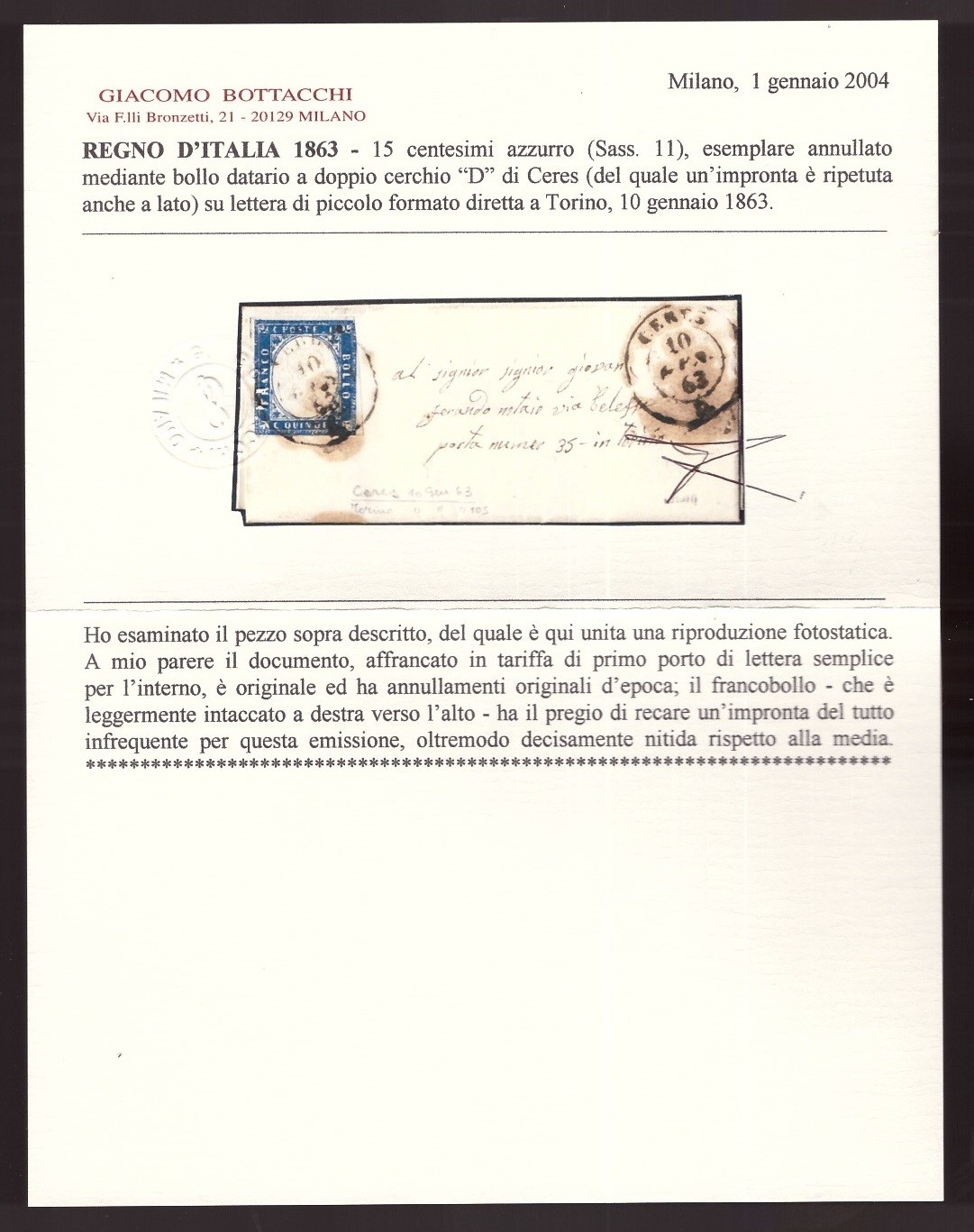 Regno/annullamenti - Annullo Ceres