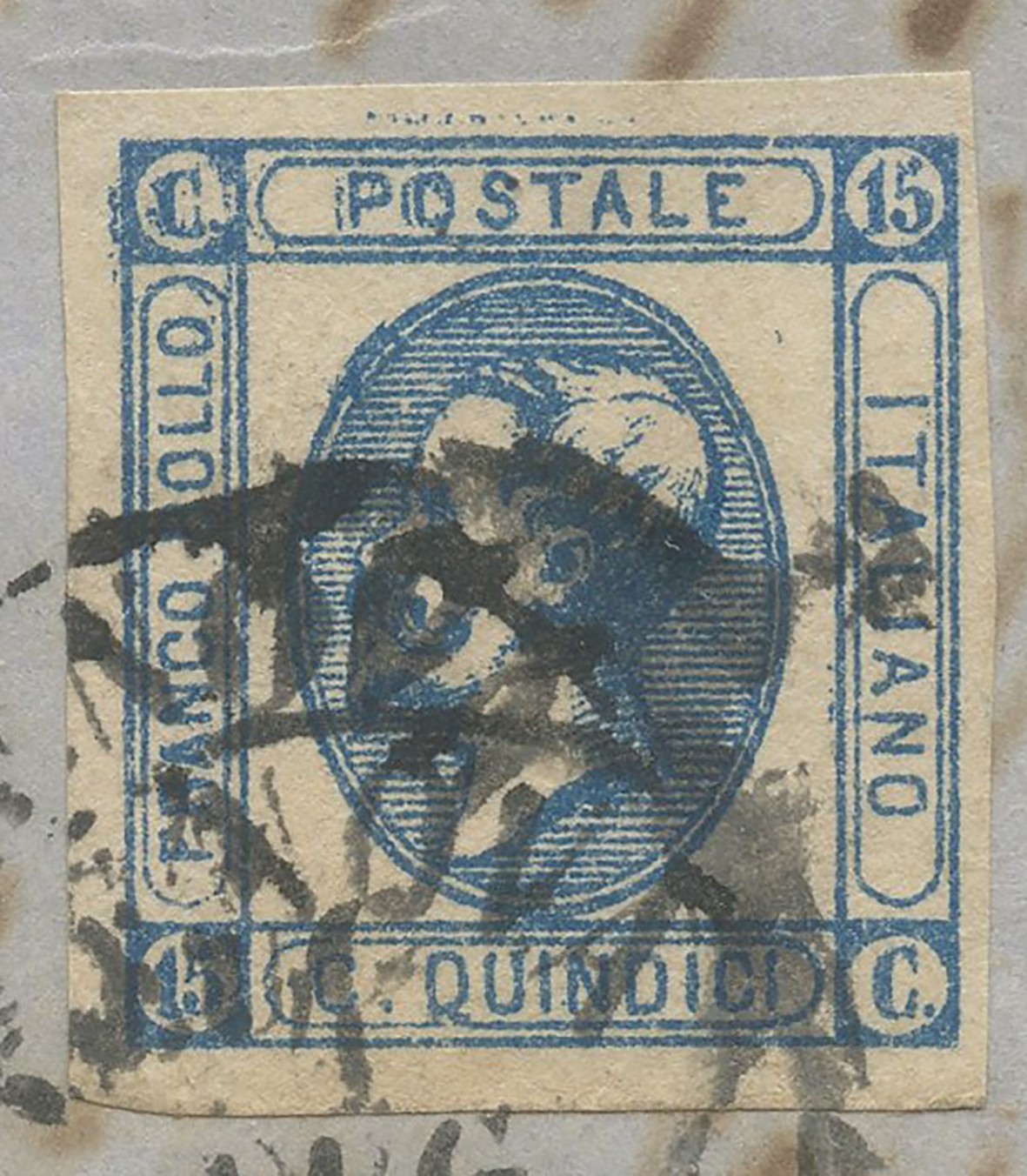Regno - 15 Cent. Litografico con Doppia