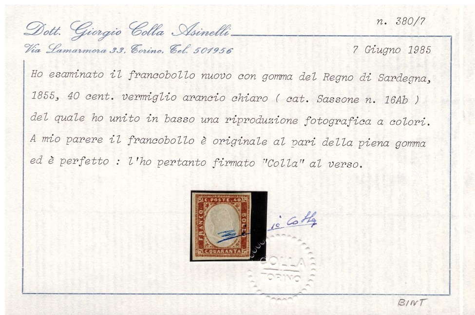Sardegna - 40 Cent. Vermiglio Arancio