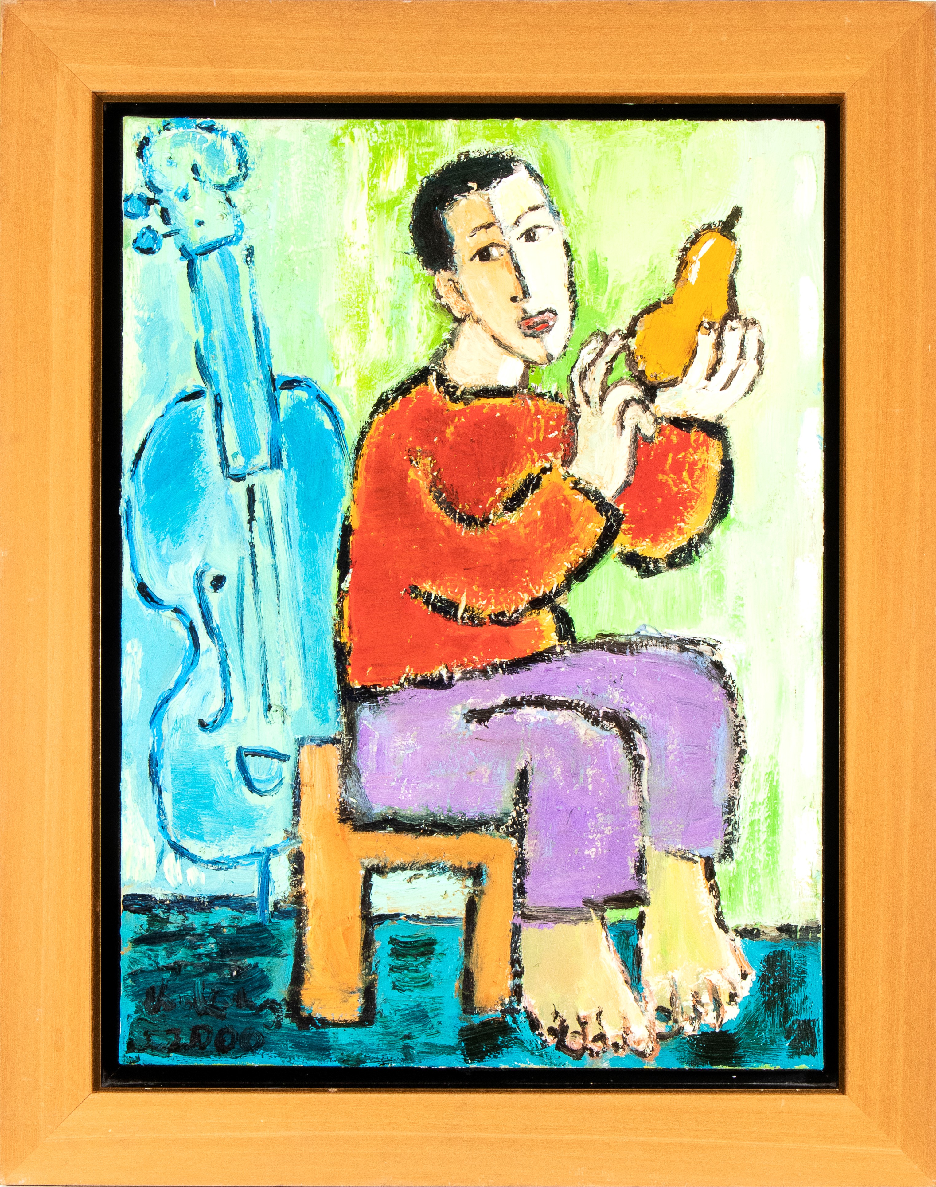 Krzysztof Kokoryn - Ritratto di Ragazzo con Pera e Violino