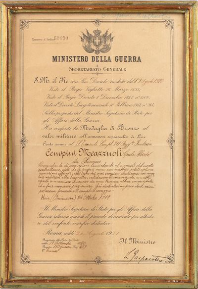 Diploma di Medaglia di Bronzo Vm