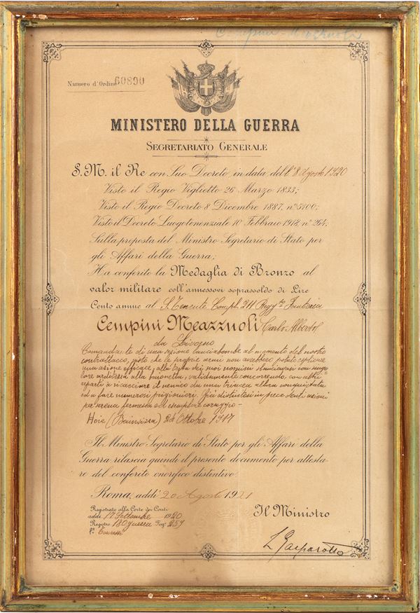 Diploma di medaglia di bronzo VM