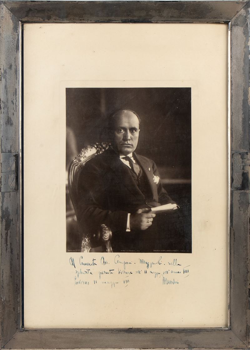 Foto di Benito Mussolini in Cornice