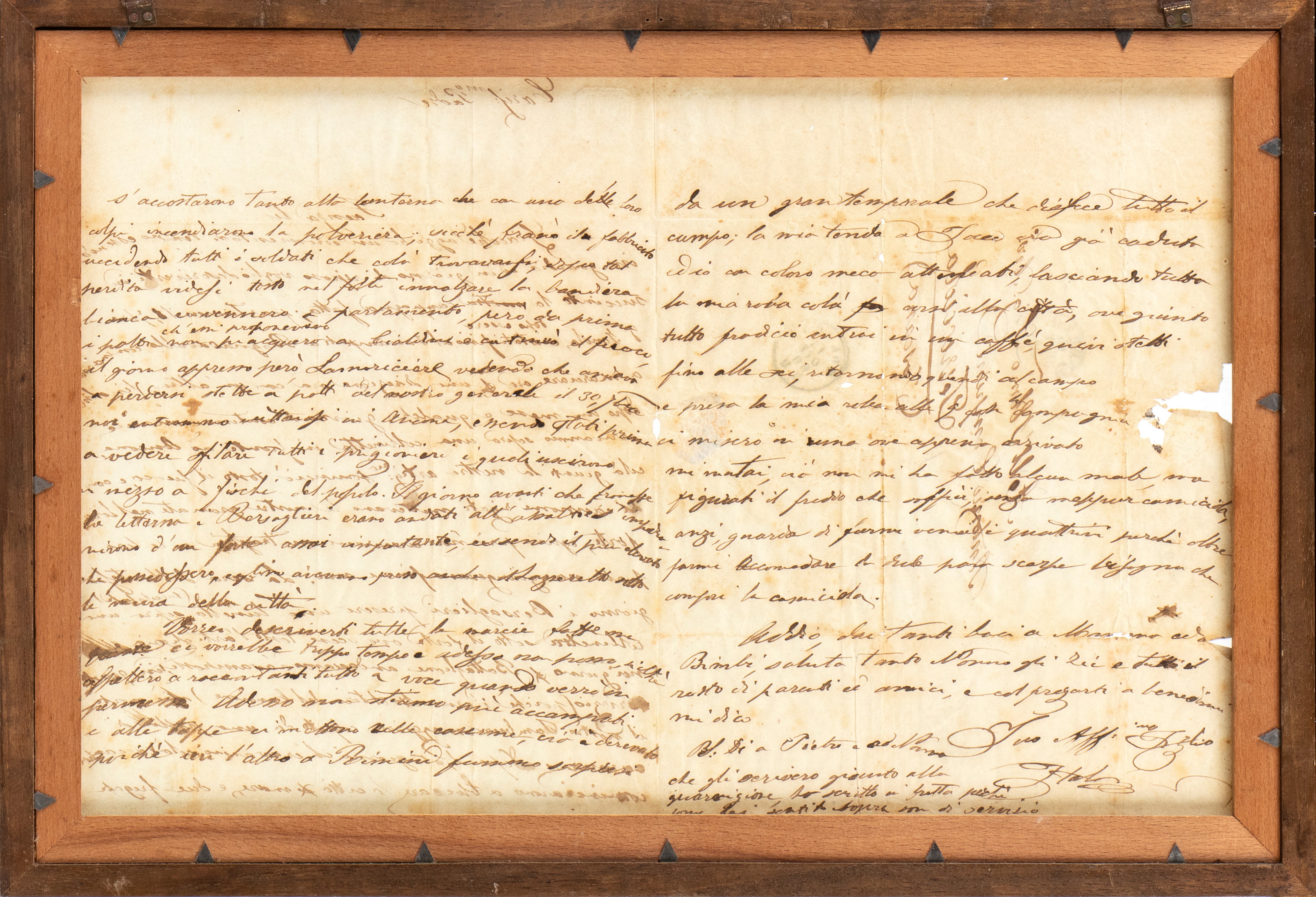 Lettera in Cornice