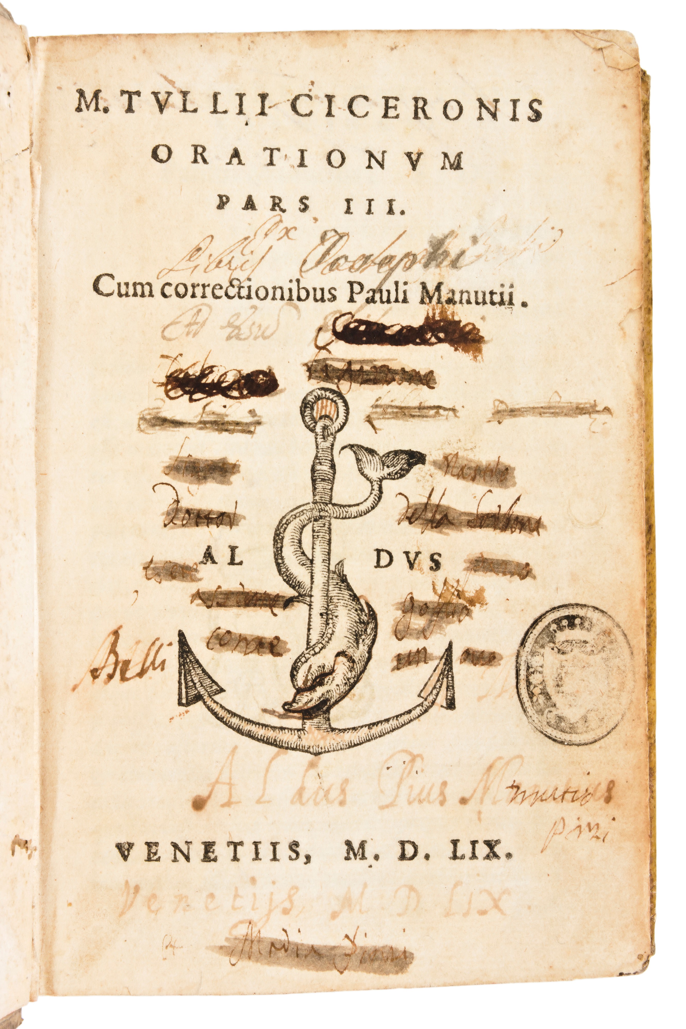 [classici Latini] Cicerone : M. Tullii Ciceronis Orationum Pars II-III. Cum Correctionibus Paulli...