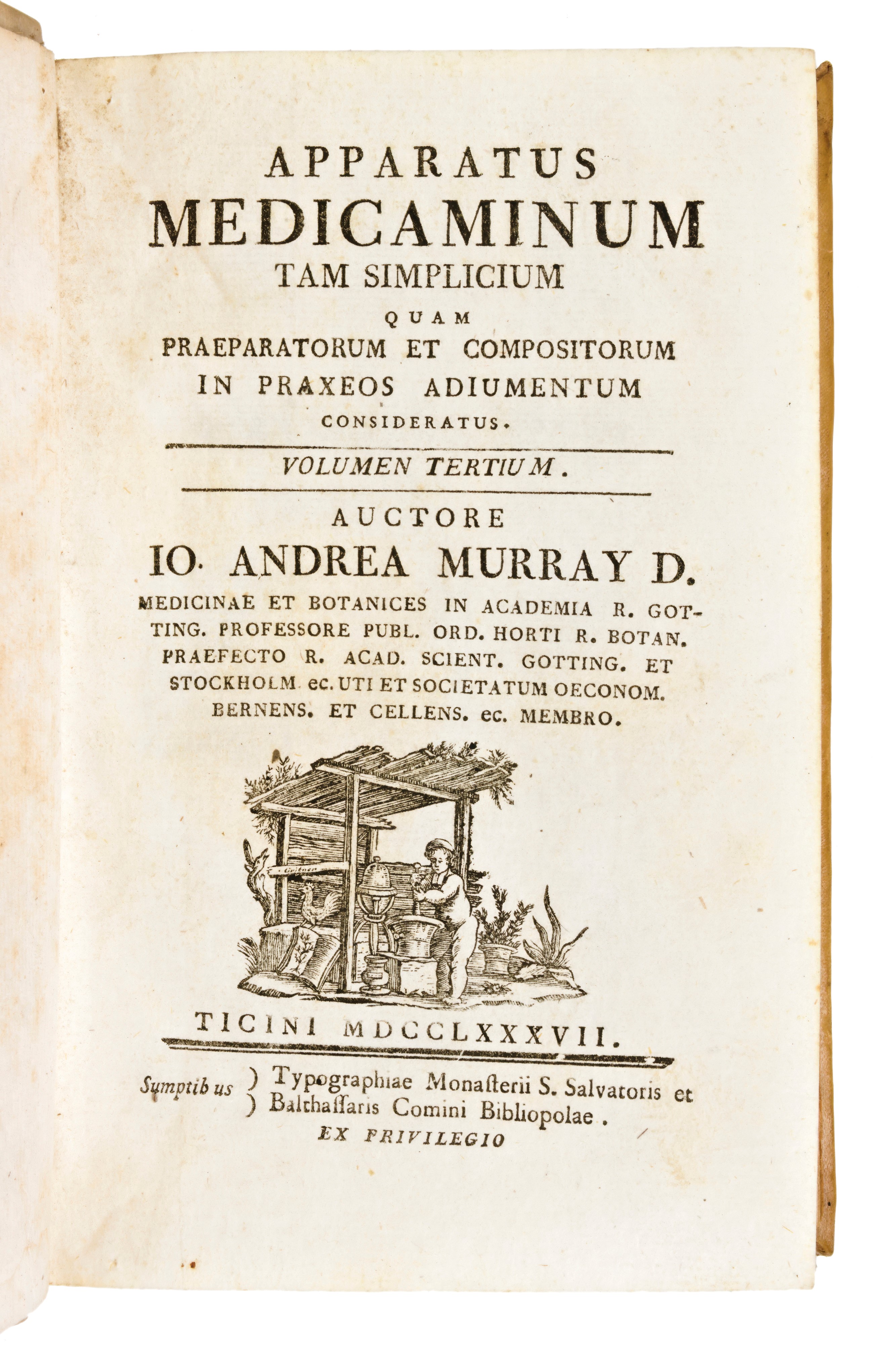 [Medicina/Farmacopea] Murray, Johan Anders : Apparatus medicaminum tam simplicium. Prima edizione...