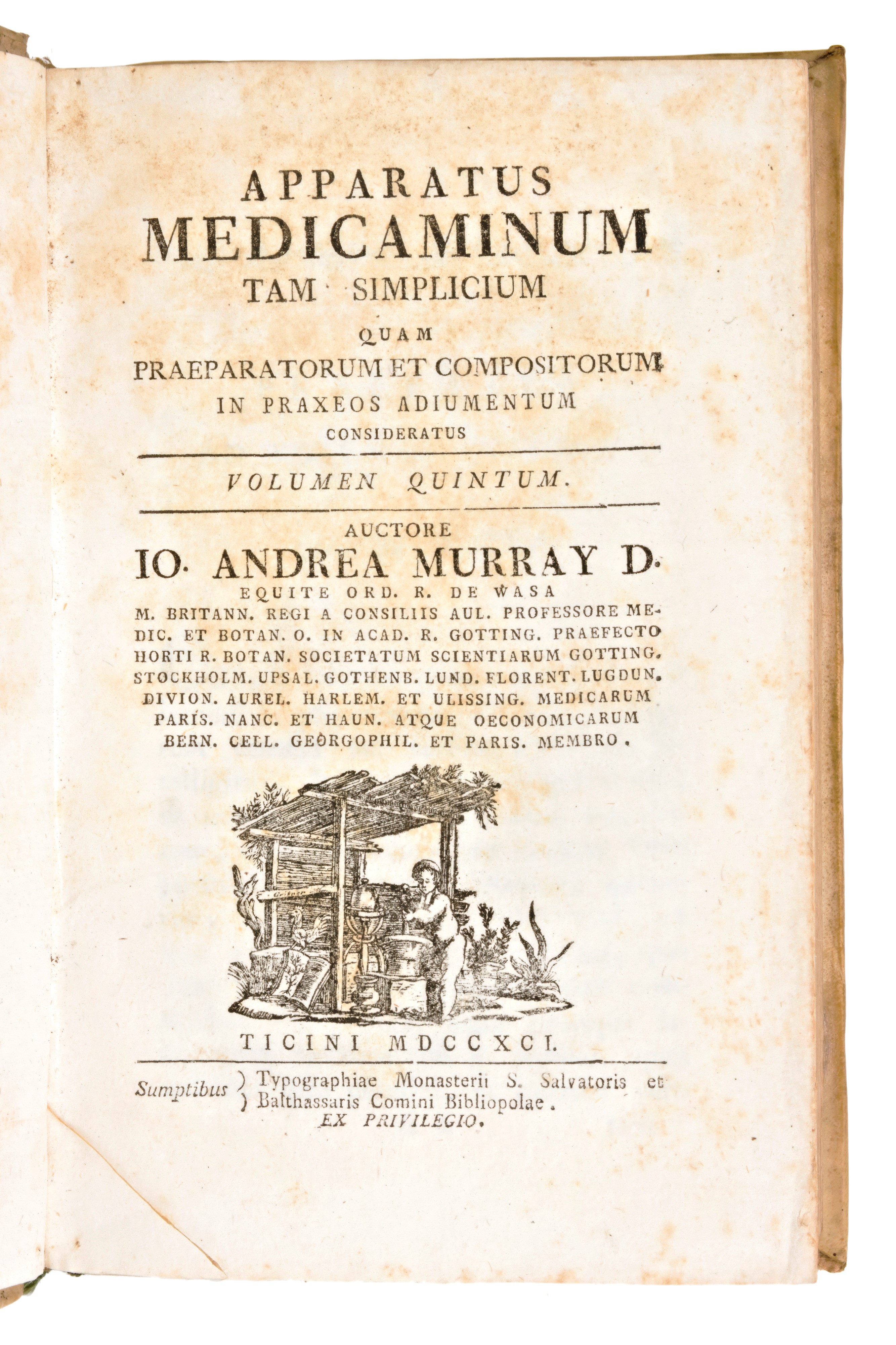 [Medicina/Farmacopea] Murray, Johan Anders : Apparatus medicaminum tam simplicium. Prima edizione...