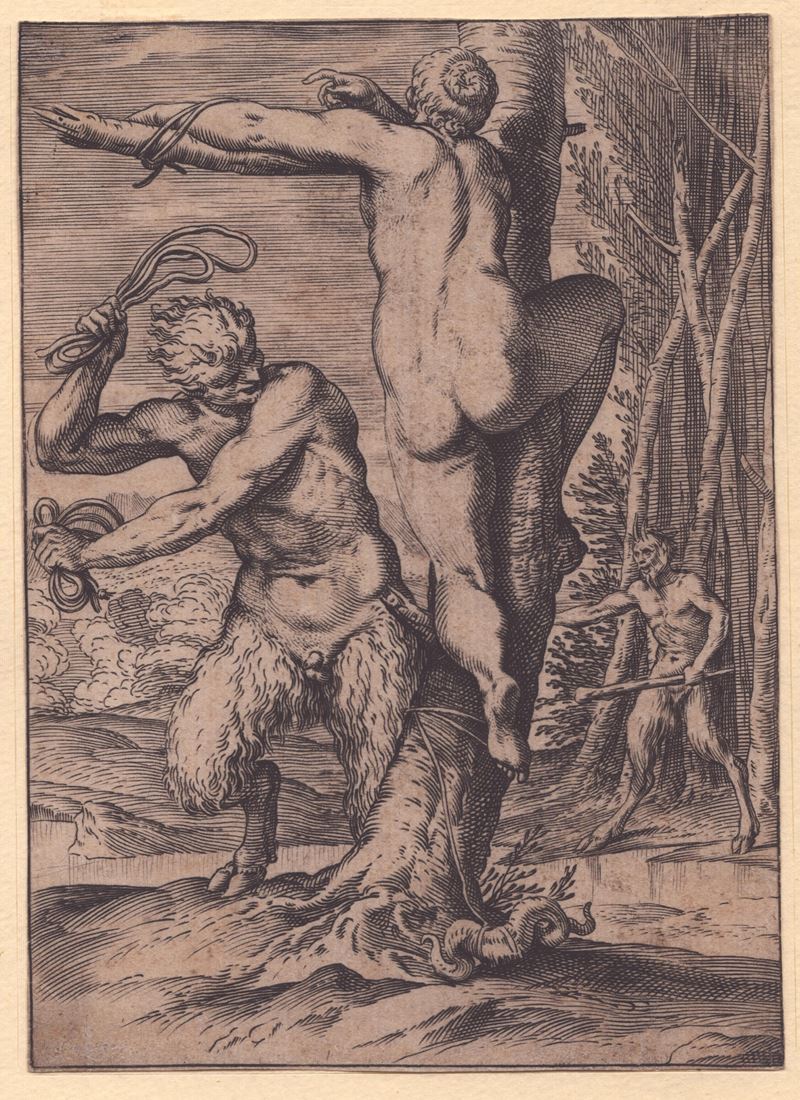 Agostino Carracci - Satiro che Frusta una Ninfa