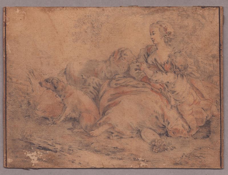 Pastorella con Babino e Cani