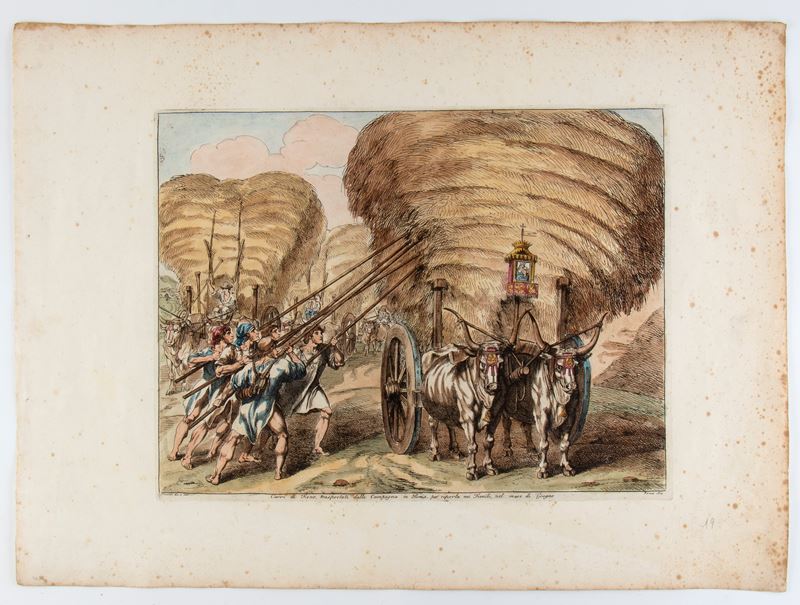 Bartolomeo Pinelli - Carri di Fieno, Trasportati dalla Campagna in Roma, per Riporla nei Fienili,...