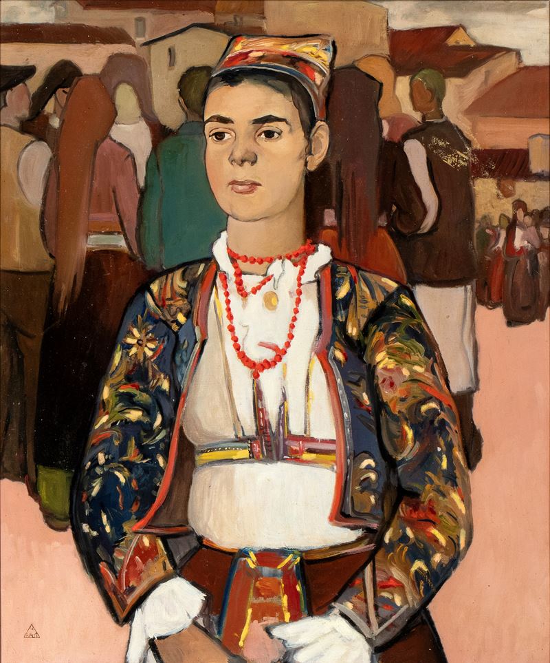Amilcare Bia - Fanciulla in Costume Sardo