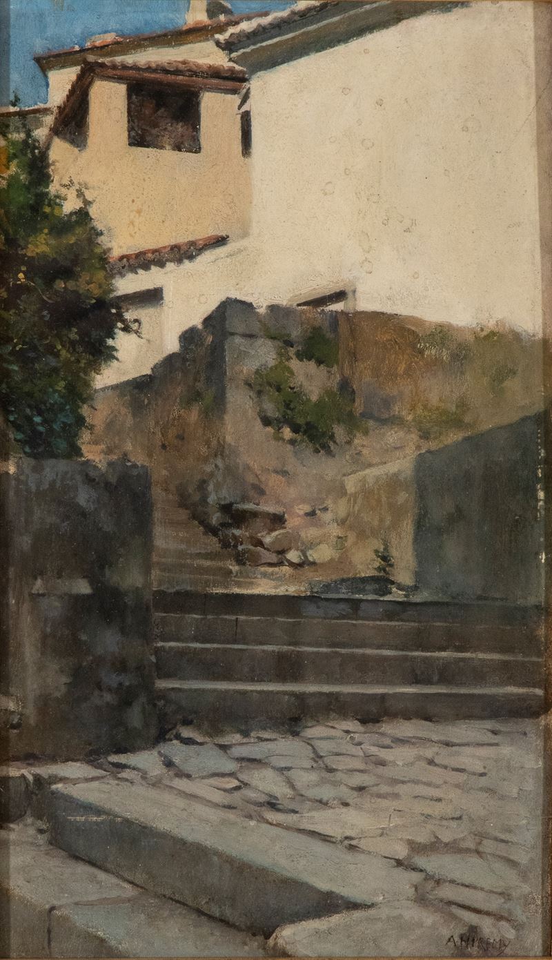 Adolf Hiremy-hirschl - Scorcio di Paese