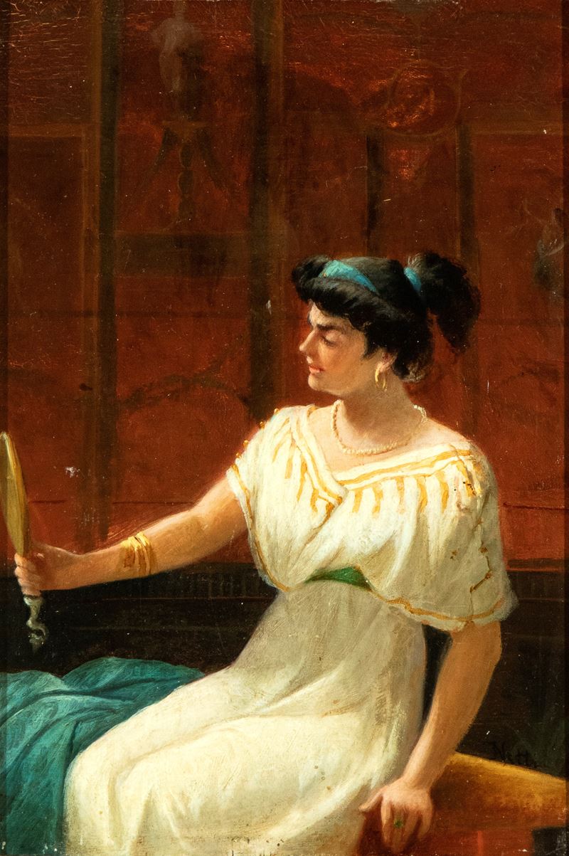 Francesco Netti - Donna in Costume Romano