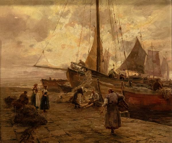 GIUSEPPE GHEDUZZI - Boats at the dock