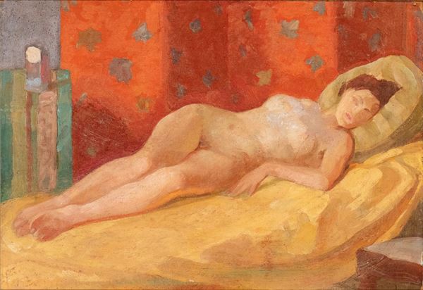 NINO BERTOLETTI - Naked woman in red background