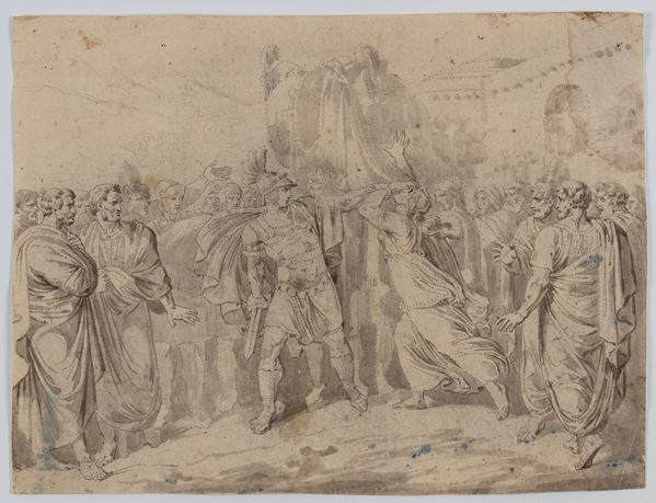 Bartolomeo Pinelli - Horace, returning victorious from the clash with the Curiatii, kills his sister