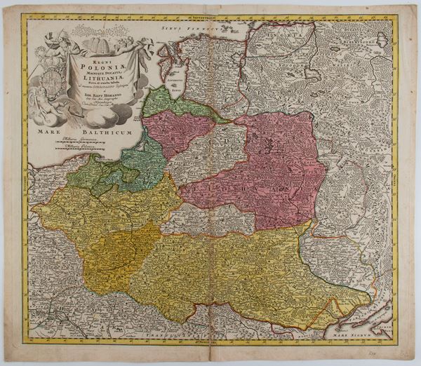 Johann Baptist Homann - Kingdoms Poloniae Magnique Ducatus Lithuaniae Nova et Exacta Tabula 