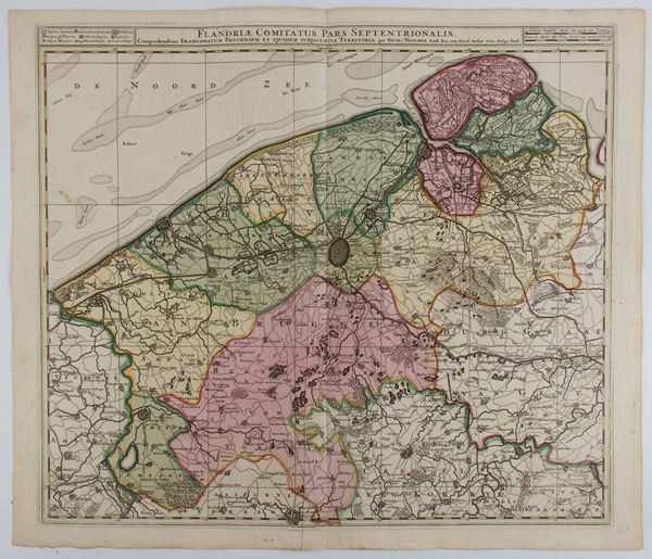 Nicolaes Visscher - Flandriae comitatus pars septentrionalis, comprehendens Franconatum Brugensem et ejusdem subjacentia territoriala