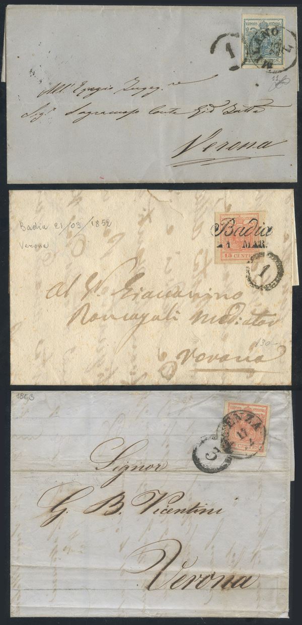 Lombardy Veneto - &#39;&#39;Distribution&#39;&#39; Cancellation  - Auction Stamps and Postal History - Bertolami Fine Art - Casa d'Aste