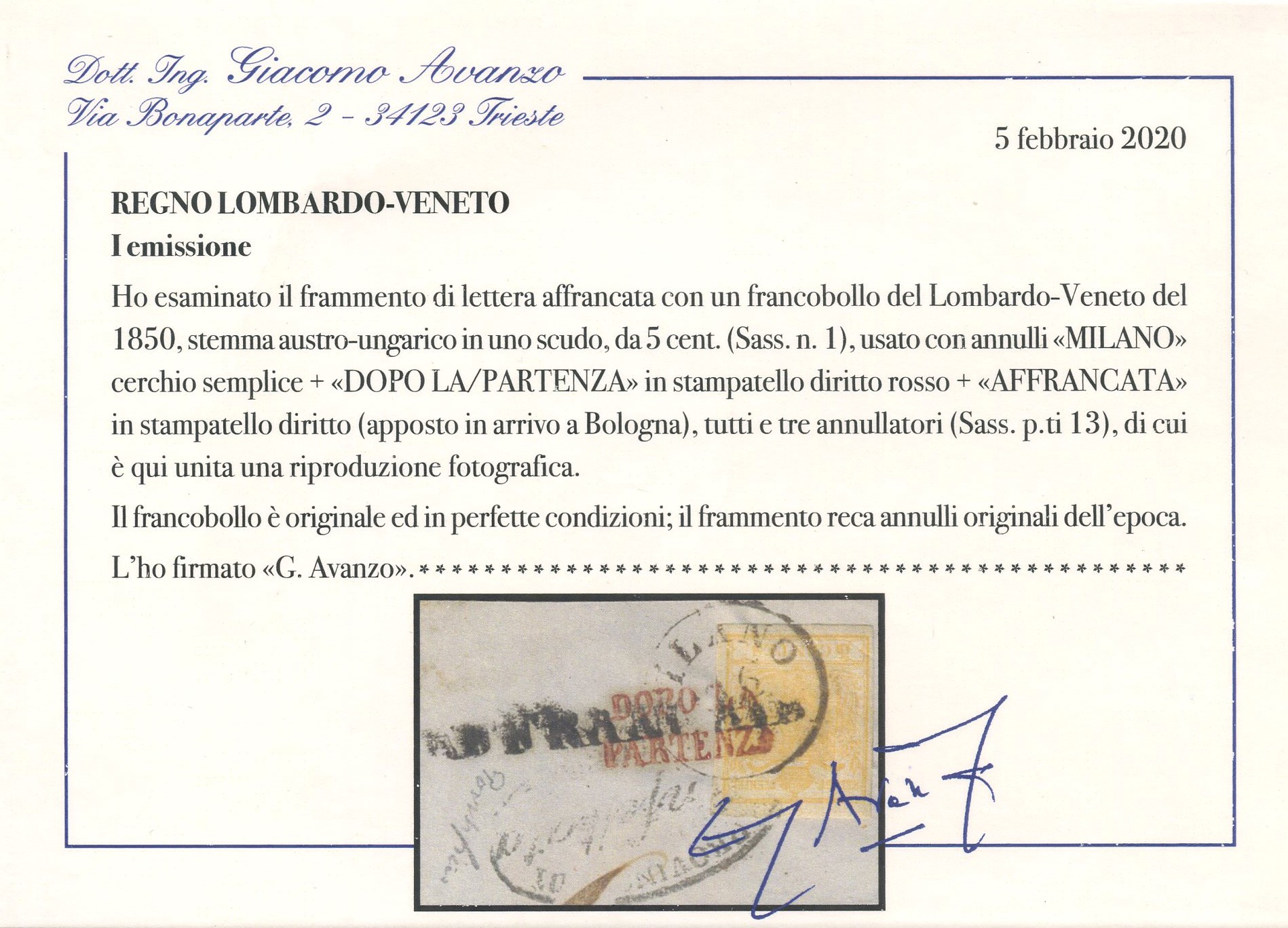 Lombardo Veneto/annullamenti - Dopo la Partenza