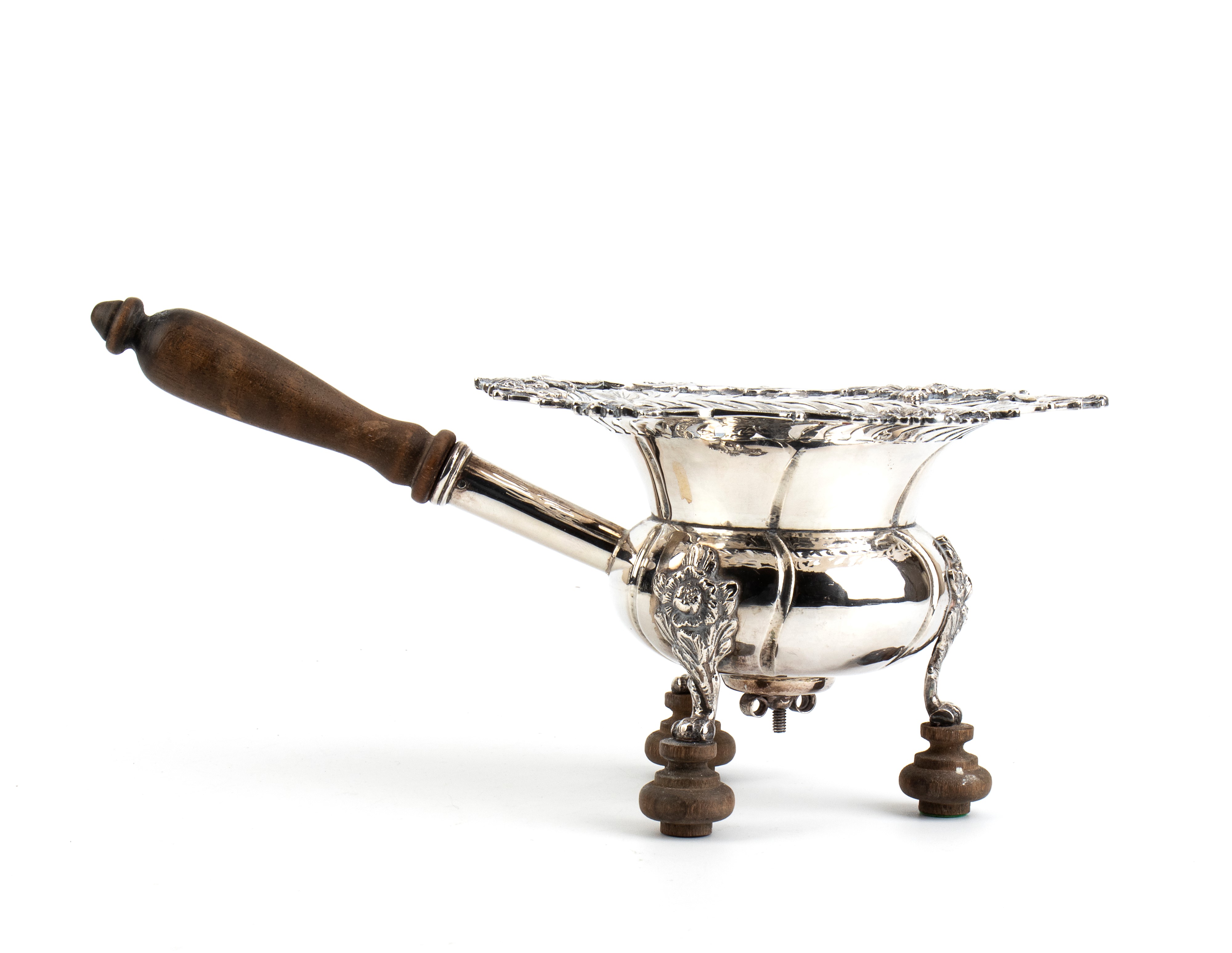 Scaldino olandese in argento traforato e inciso, 1837