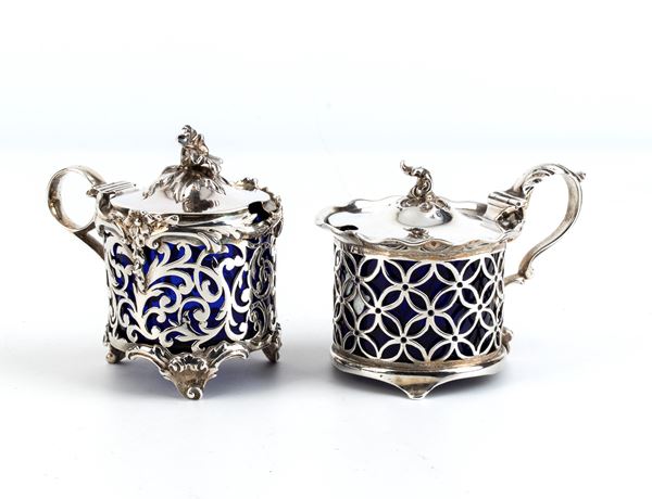 Charles Fox II - Two English Victorian sterling silver mustard pots