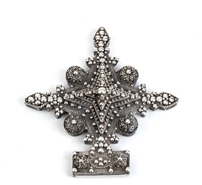 Croce copta, manufatto in argento, XIX-XX secolo
