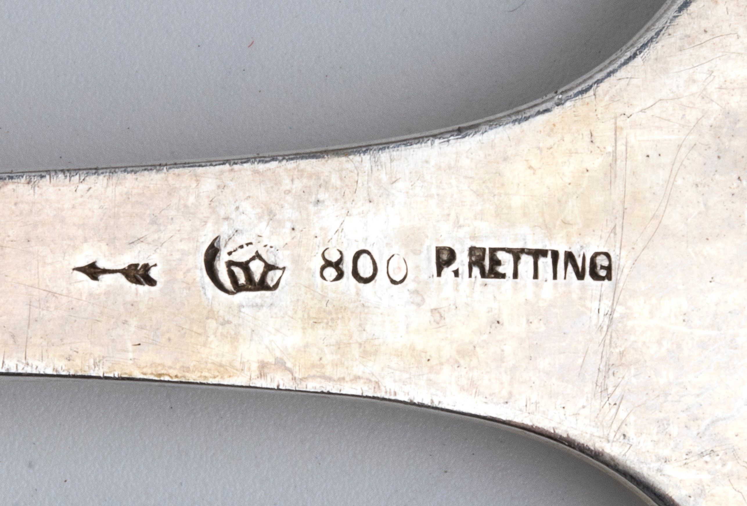 Gruppo di 14 posate continentali in argento 925‰, XVIII–XX secolo