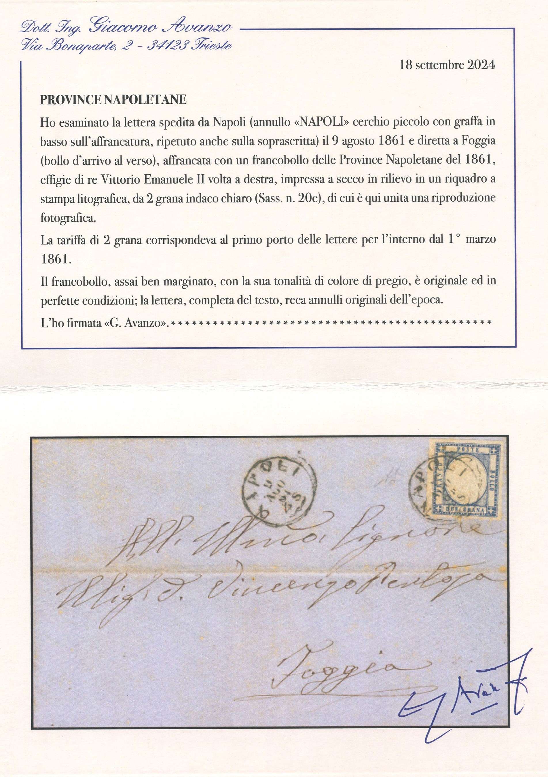 Prov. Napoletane - 2 Gr. Indaco Chiaro