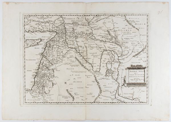 Philippe de La Rue - Assyria ] Assyria vetus divided into Syriam, Messopotamiam, Babyloniam, and Assyriam